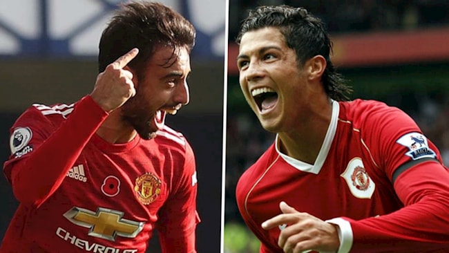 HLV Solskjaer nhận định về bộ đôi Bruno Fernandes với Ronaldo. Ảnh: TL