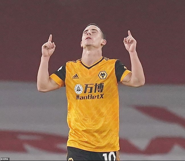 Podence ghi bàn ấn định chiến thắng cho Arsenal. Ảnh: bongda24h.vn