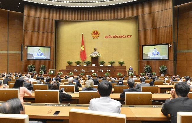 Quang cảnh buổi gặp mặt Đoàn Đại biểu tại Nhà Quốc hội.