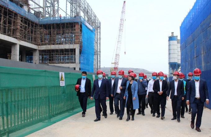 Bí thư Thành ủy Vương Đình Huệ kiểm tra tiến độ xây dựng Nhà máy đốt rác phát điện tại Khu liên hợp xử lý rác thải Sóc Sơn