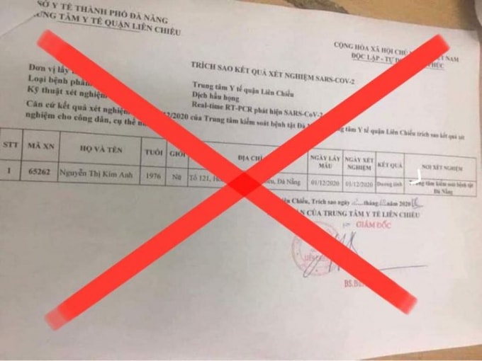 Giả mạo kết quả xét nghiệm, tung tin bịa đặt cần thiết phải được nghiêm trị (ảnh TL).