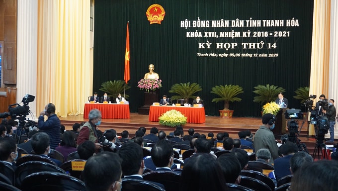 Toàn cảnh kỳ họp thứ 14, HĐND tỉnh Thanh Hóa khóa XVII. Ảnh: Minh Hải