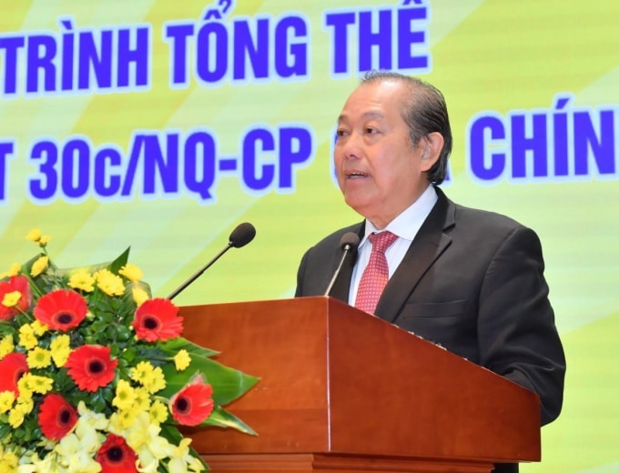 Ủy viên Bộ Chính trị, Phó Thủ tướng Thường trực Chính phủ Trương Hoà Bình phát biểu tại Hội nghị.