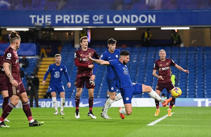 Oliver Giroud ghi bàn gỡ hòa 1-1 cho Chelsea. Ảnh: bongdaplus.vn