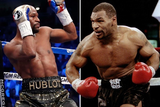 Hai tay đấm Mike Tyson và Floyd Mayweather được xem là huyền thoại của quyền Anh thế giới. Ảnh: TL