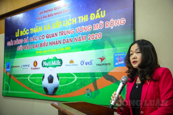 Tại Lễ bốc thăm, Trưởng ban Tổ chức giải đấu, Phó Tổng biên tập Báo Đại biểu Nhân dân Phạm Thị Thanh Huyền cho biết: Giải bóng đá các cơ quan Trung ương mở rộng Cúp Báo Đại biểu Nhân dân 2020 là giải bóng đá được Báo Đại biểu Nhân dân thực hiện hàng năm nhằm thực hiện cuộc vận động toàn dân rèn luyện thể thao theo gương Bác Hồ vĩ đại.