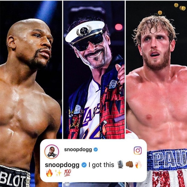 Snoop Dogg muốn được trở thành BLV trận Mayweather và Logan Paul. Ảnh: internet