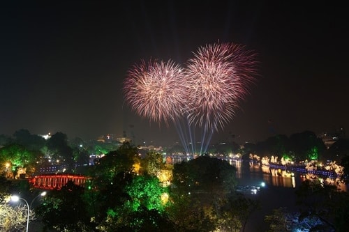Sở Văn hoá và Thể thao Hà Nội đề xuất bắn pháo hoa tầm cao dịp Tết Dương lịch 2021. Ảnh TL