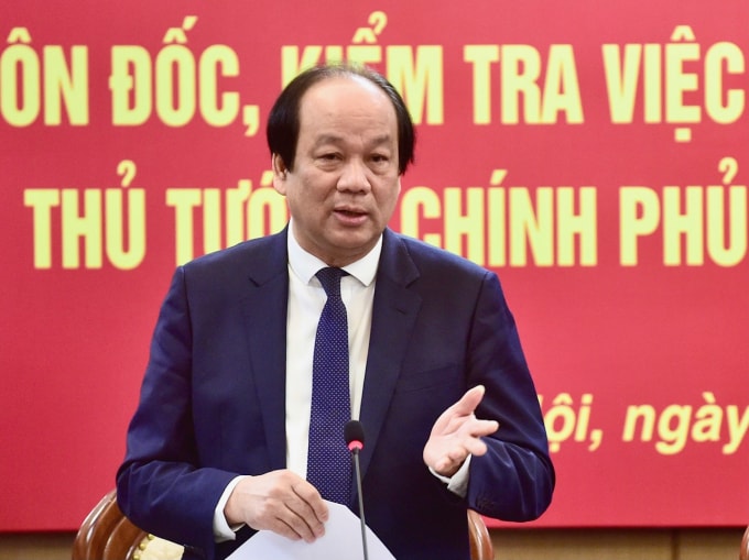 Chủ nhiệm VPCP Mai Tiến Dũng, Tổ trưởng Tổ công tác phát biểu tại buổi làm việc với Bộ GD&ĐT.