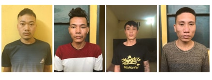 Các đối tượng Toàn, Huấn, Hào, Công. Ảnh: tienphong.vn