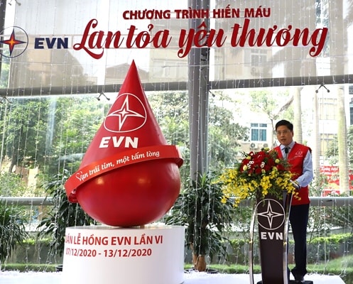 Phó Tổng Giám đốc EVN Võ Quang Lâm tại lễ phát động Tuần lễ hồng vào sáng 8/12/2020.