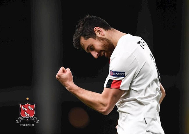 Dù thất bại nhưng dẫu sao Dundalk cũng ghi được 2 bàn vào lưới Arsenal. Ảnh: bongda24h.com.vn