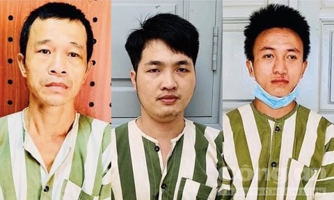 Hình ảnh ba đối tượng bị Công an huyện Dầu Tiếng tạm giữ. Ảnh: cand.vn