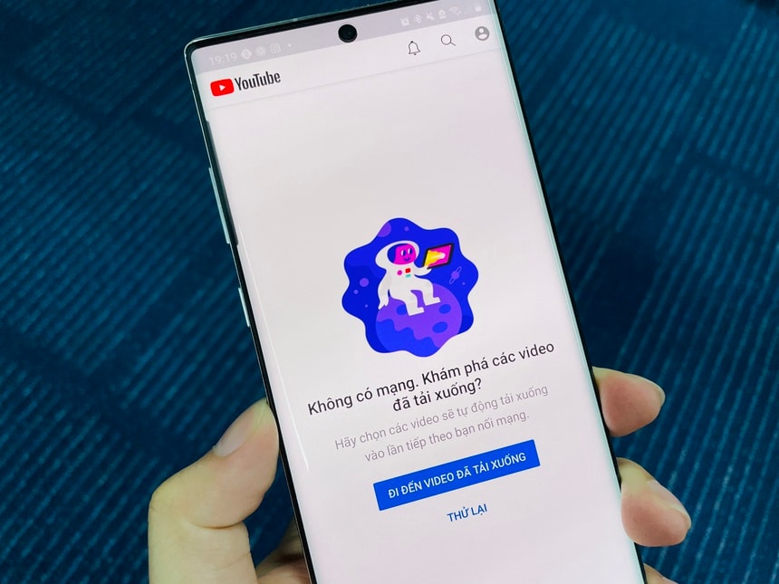 Ứng dụng YouTube đang gặp lỗi. Ảnh: Zingnews.vn