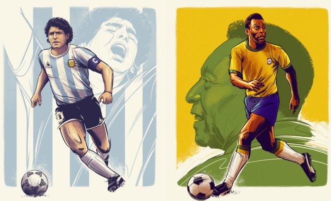 Maradona và Pele cùng góp mặt. Ảnh: vtc.vn