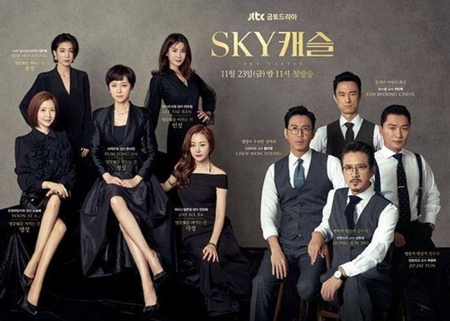 SKY Castle (Lâu đài trên không) lên sóng ngày 12/1/2019 lập  mức rating kỷ lục 19.2%.