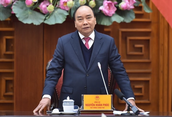 Thủ tướng Nguyễn Xuân Phúc phát biểu tại cuộc họp. Ảnh: VGP