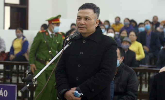 Trùm đa cấp Lê Xuân Giang tại phiên tòa.