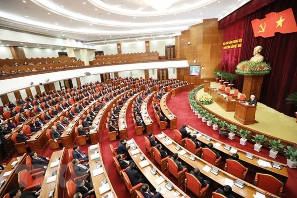Toàn cảnh phiên bế mạc Hội nghị lần thứ 14 Ban Chấp hành Trung ương Đảng Cộng sản Việt Nam khóa XII. Ảnh: TTXVN