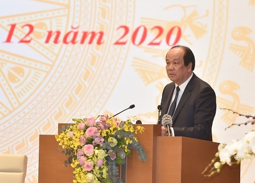 Bộ trưởng, Chủ nhiệm Văn phòng Chính phủ Mai Tiến Dũng phát biểu tại Hội nghị. Ảnh: VGP