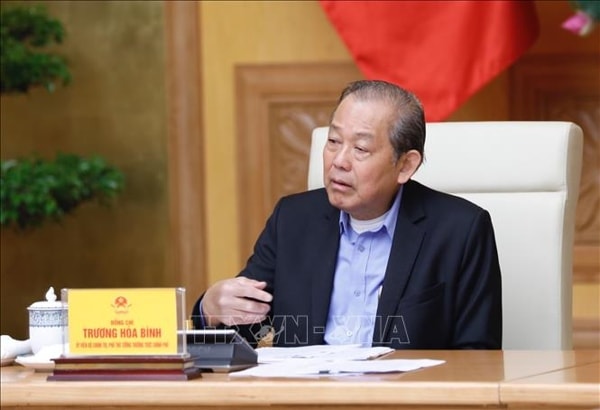 Phó Thủ tướng Trương Hòa Bình, Trưởng Ban Chỉ đạo chủ trì phiên họp. Ảnh: TTXVN