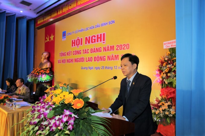 Chủ tịch HĐQT BSR Nguyễn Văn Hội báo cáo tổng kết công tác Đảng năm 2020