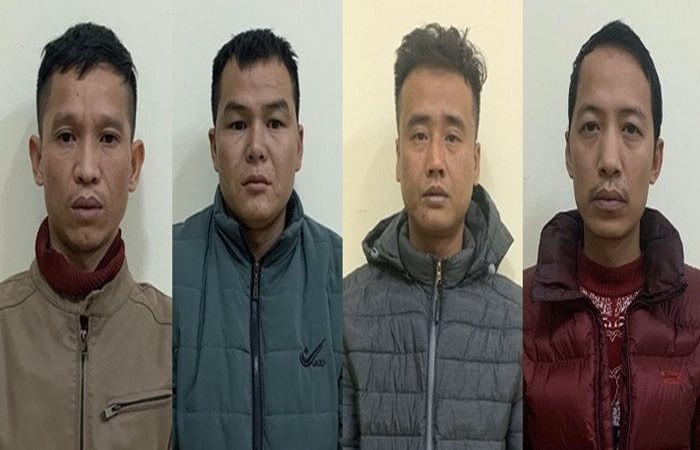 Các đối tượng tại cơ quan điều tra. Ảnh: congly.vn