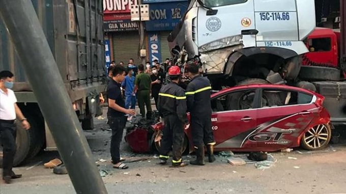 Hiện trường vụ tai nạn giao thông. Ảnh: TL