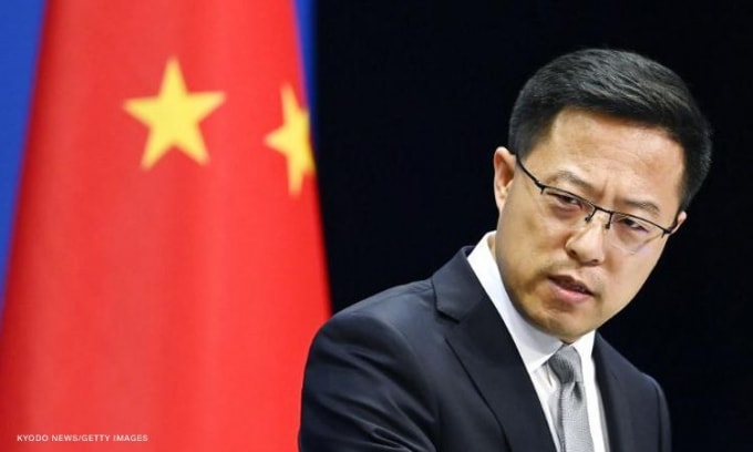 Người phát ngôn Bộ Ngoại giao Trung Quốc Triệu Lập Kiên kêu gọi Mỹ ngừng sử dụng Hong Kong để can thiệp vào công việc nội bộ của Trung Quốc - Ảnh: Chinanews