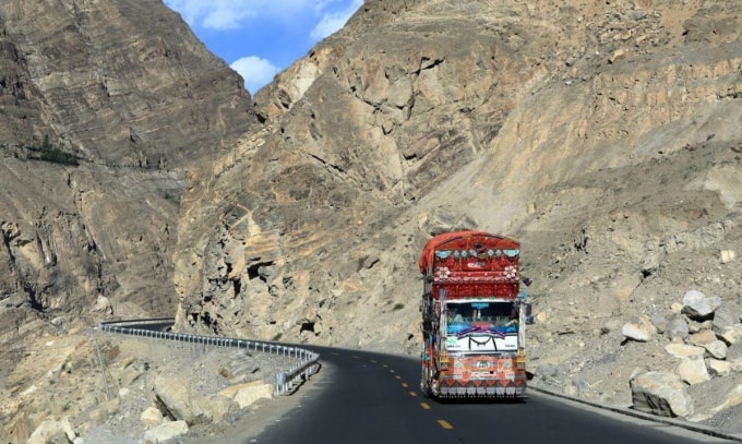 Đường cao tốc Karakoram, còn được gọi là Đường cao tốc hữu nghị Trung Quốc-Pakistan, là một phần của Sáng kiến Vành đai và Con đường của Trung Quốc. Ảnh: AFP