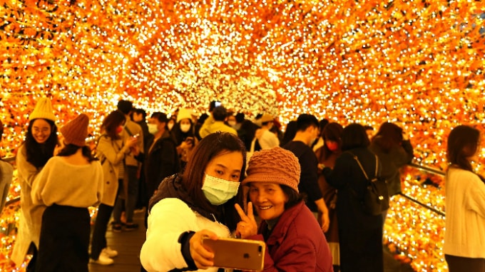 Lễ hội mùa đông ở Đài Bắc vào ngày 22 tháng 12. Ảnh: Reuters