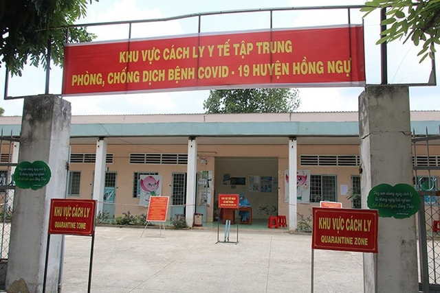 8 ca F1 của BN 1.452 hiện đang được cách ly tập trung tại Khu cách ly tập trung huyện Hồng Ngự. Ảnh: dantri.com.vn