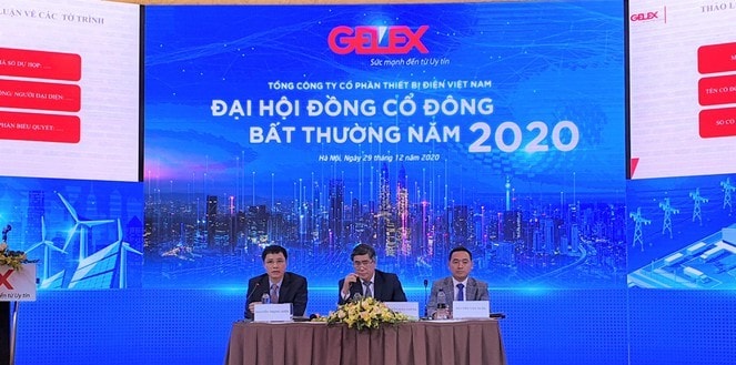 Ban chủ toạ điều hành ĐHĐCĐ bất thường năm 2020 của Gelex. Ảnh: TL