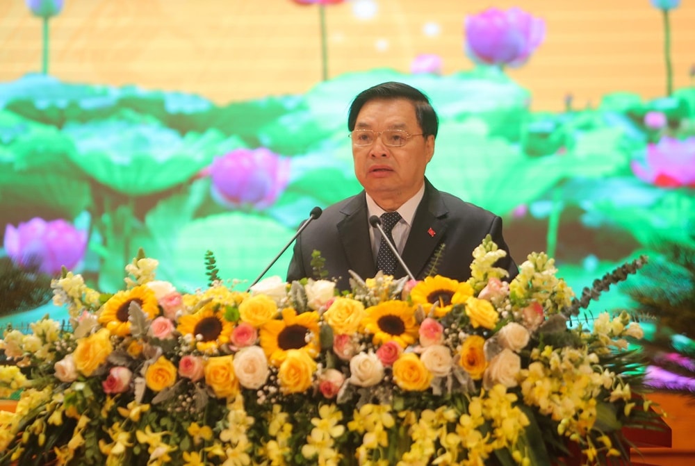 Ông Lê Mạnh Hùng, Phó Trưởng Ban Tuyên giáo Trung ương phát biểu tại hội nghị. Ảnh: VT