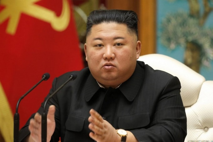 Nhà lãnh đạo Triều Tiên Kim Jong-un trong một cuộc họp bộ chính trị. Ảnh: dpa