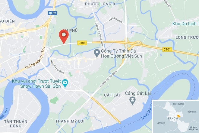 Tai nạn xảy ra trên cao tốc TP. HCM - Long Thành - Dầu Giây, đoạn qua quận 2.