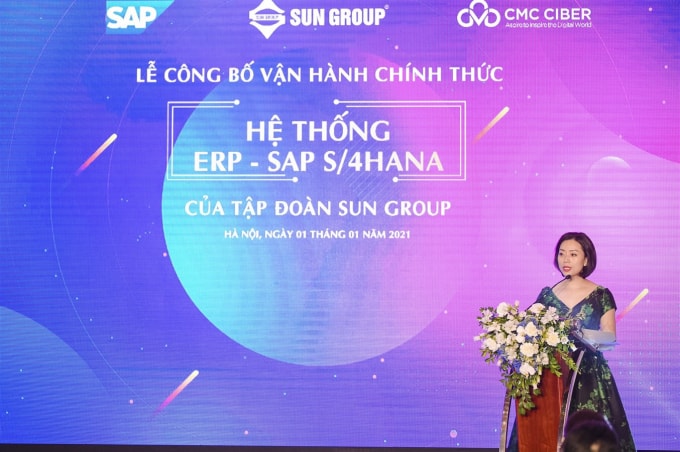 Đại diện tập đoàn Sun Group phát biểu tại sự kiện