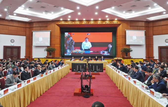 Toàn cảnh Hội nghị trực tuyến tổng kết đánh giá tình hình thực hiện nhiệm vụ tài chính - ngân sách nhà nước năm 2020, triển khai nhiệm vụ tài chính - ngân sách nhà nước năm 2021.