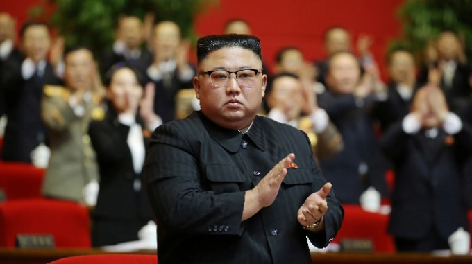 Nhà lãnh đạo Triều Tiên Kim Jong Un tại Đại hội Đảng Lao động Triều Tiên ở Bình Nhưỡng trong bức ảnh do Hãng thông tấn Trung ương chính thức cung cấp vào ngày 11 tháng 1. Ảnh: Reuters