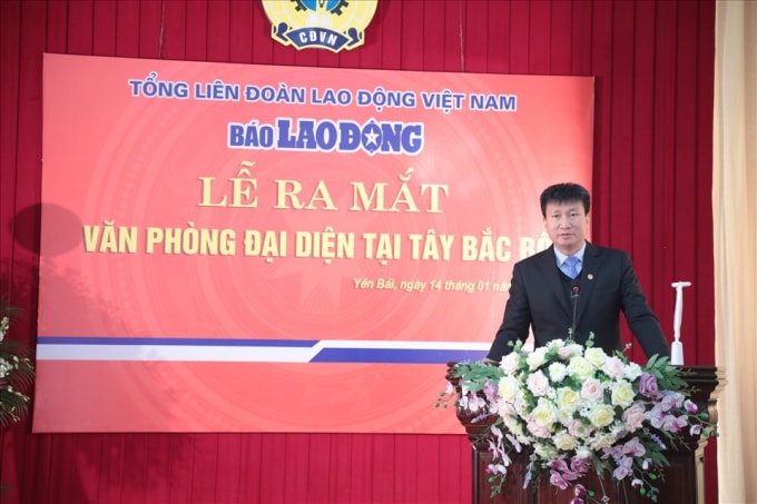 Ông Trần Huy Tuấn - Chủ tịch UBND tỉnh Yên Bái phát biểu tại buổi lễ.