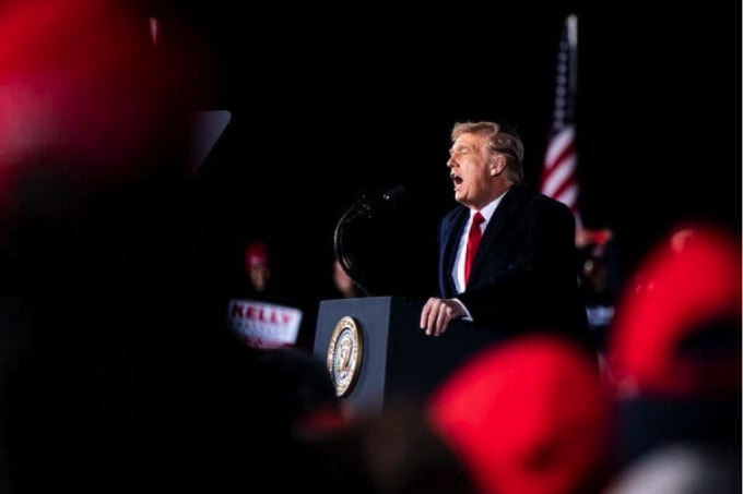Tổng thống Trump tại một cuộc biểu tình ở Dalton, Ga., Ảnh: Erin Schaff / The New York Times