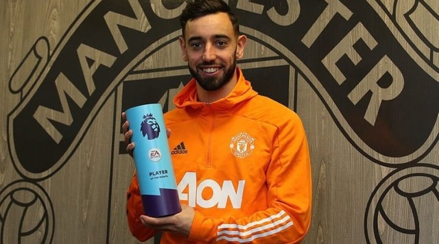 Fernandes nhận danh hiệu Cầu thủ xuất sắc nhất tháng 12 tại Premier League. Ảnh: internet
