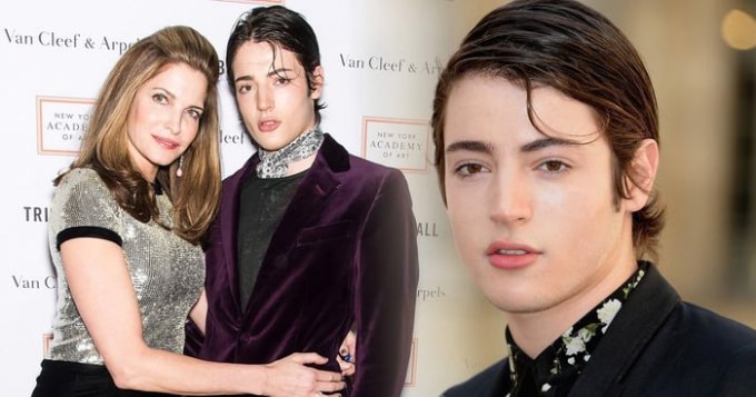 Siêu mẫu Stephanie Seymour và con trai Harry Brant (từ trái qua)