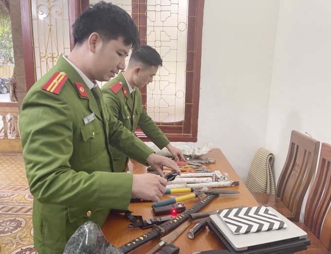 Các tang vật thu được tại cơ quan Công an
