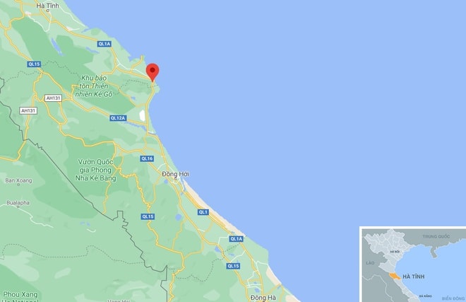 Sự việc phát hiện trên quốc lộ 1 qua xã Kỳ Nam, huyện Kỳ Anh (Hà Tĩnh). Ảnh: Google Maps.
