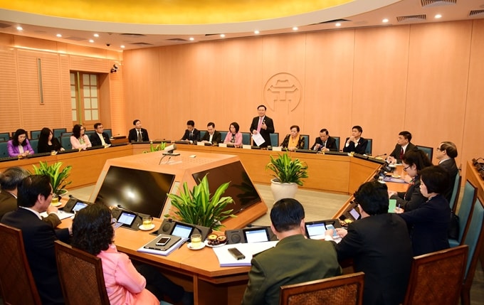 Một phiên họp của Đoàn đại biểu Quốc hội TP Hà Nội.