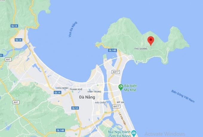 Nam thanh niên bị tai nạn giao thông trên đường lên núi Sơn Trà. Ảnh: Google Maps.