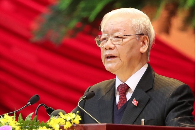 Tổng Bí thư, Chủ tịch nước Nguyễn Phú Trọng trình bày báo cáo các văn kiện trình Đại hội XIII