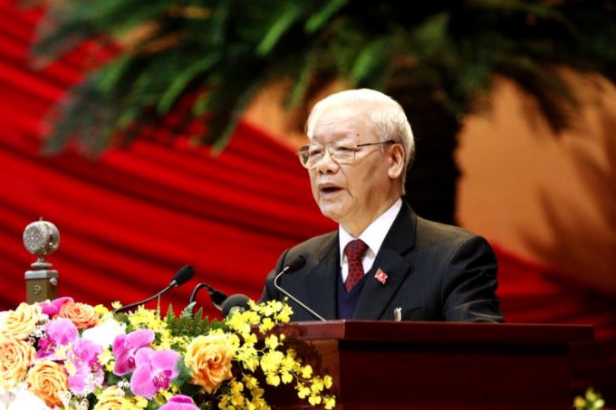 Tổng Bí thư, Chủ tịch nước Nguyễn Phú Trọng phát biểu tại phiên khai mạc Đại hội Đảng toàn quốc lần thứ XIII