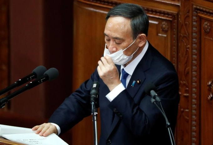 Thủ tướng Nhật Bản Yoshihide Suga. Ảnh: Reuters